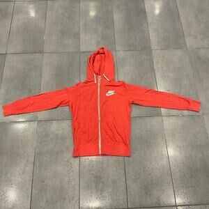 Red nike zip up hoodie